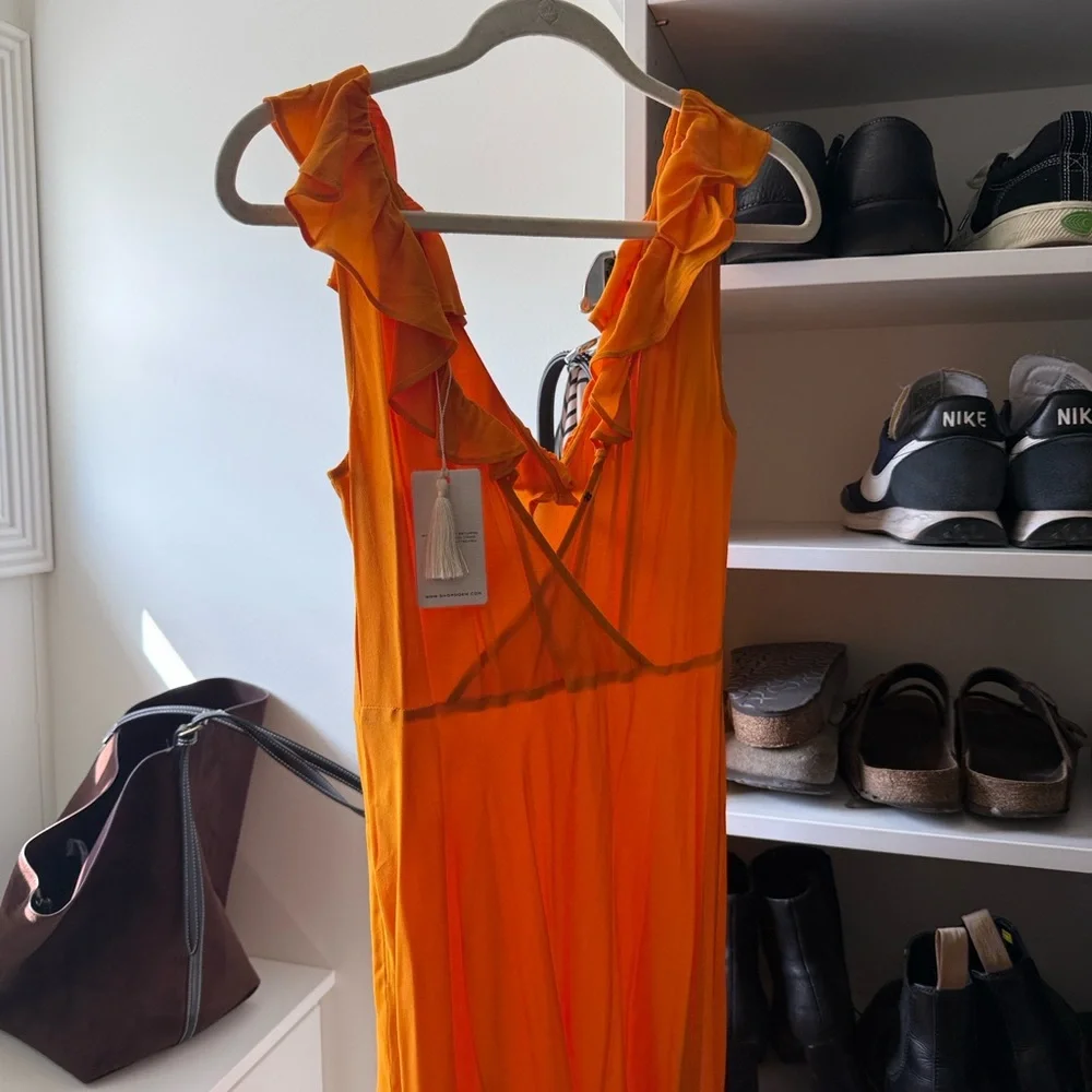 NWT Doen Arleen Dress in Naturium Orange - Picture 4 of 6